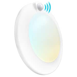 6 in. Selectable LED Flush Mount 10-Watt 1000 Lumens Motion Sensor Ceiling Light 3-Color 3000K-5000K
