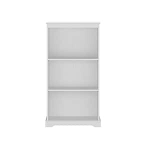 Baylor 47.5 in. White Wood 3-Shelf 25 in. Bookcase
