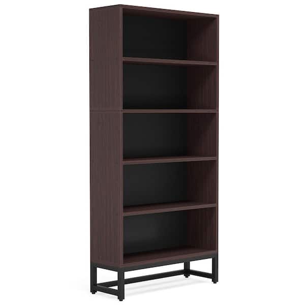 TRIBESIGNS WAY TO ORIGIN Frailey 31.5 in. Brown Free-Standing Large 6-Tier Open Display Shelves Bookshelf Storage Rack, Library Etagere Bookcase