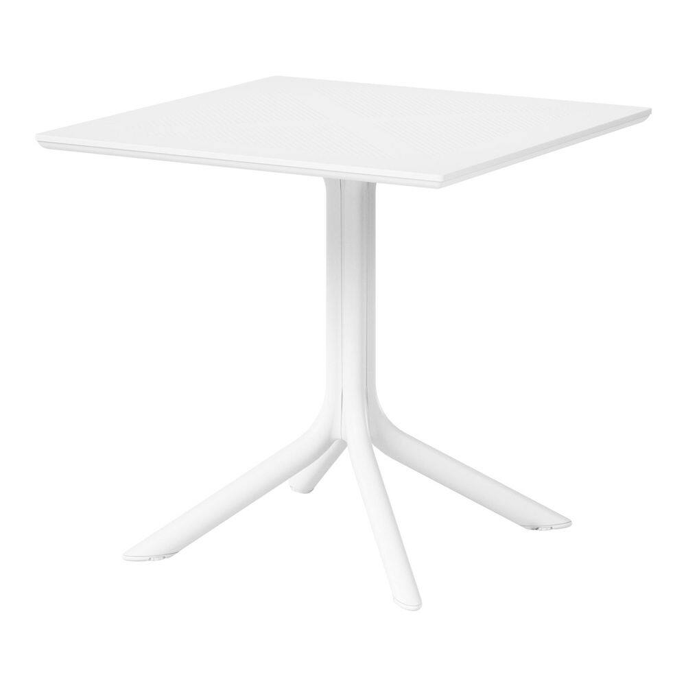FrondandForm Modern Outdoor Patio Poly Plastic 31.5 in. Square Dining Table in White price history on PriceWatchPro