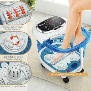 Portable Foot Spa Bath Motorized Massager Electric Feet Salon Tub with Shower Silver
