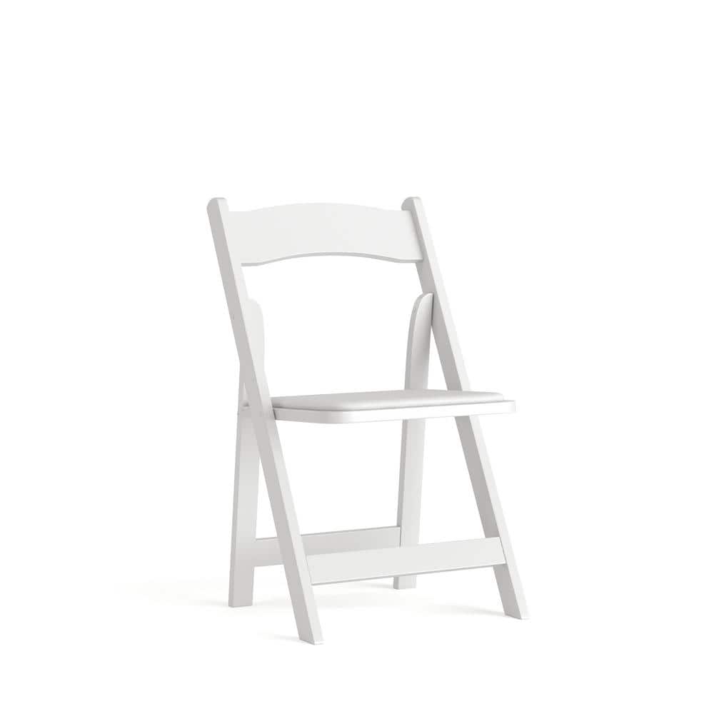 Hercules Series 30.5" White Beechwood Folding Chair with Vinyl Seat
