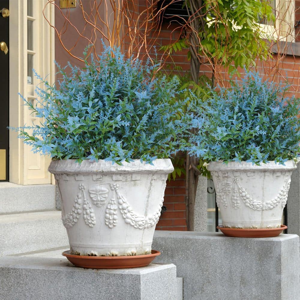 13.8 in. Blue Outdoor Artificial Lavender Flower UV Resistant 20-Bundles