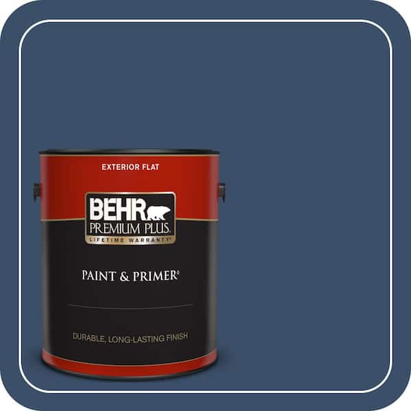 BEHR PREMIUM PLUS 1 gal. #M510-7 Inked Flat Exterior Paint & Primer
