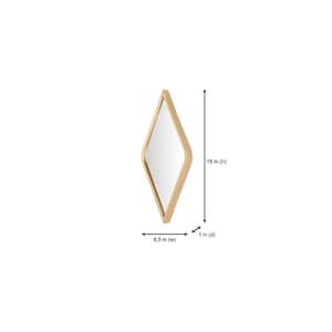 Small Diamond Gold Classic Accent Mirror (15 in. H x 7 in. W)