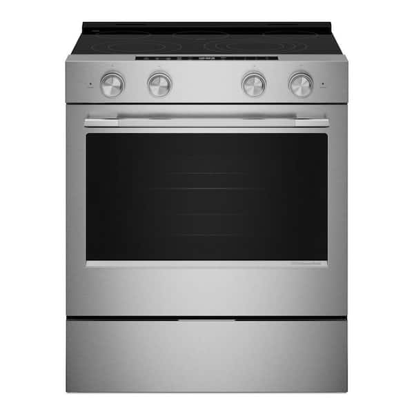 30 in. 5 Element Slide-In Electric Range in PrintShield Stainless Finish wih Convection Cooking Modes