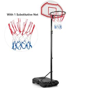 Portable Basketball Hoop Stand Height Adjustable Goal System with 2 Nets Wheels