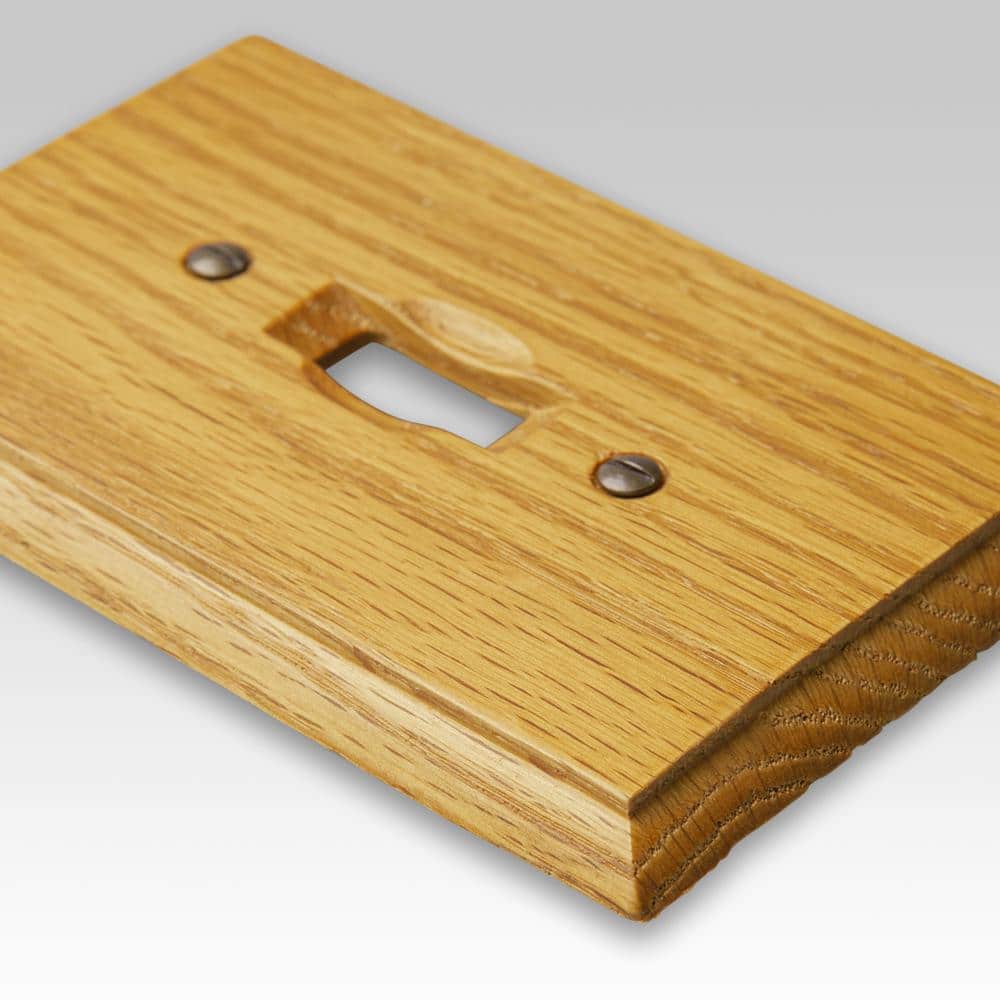 Light Oak Single Toggle Wood Wallplate