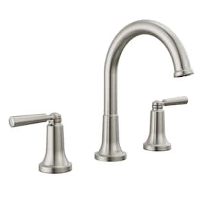 Saylor 8 in. Widespread Double Handle Bathroom Faucet in Stainless Steel