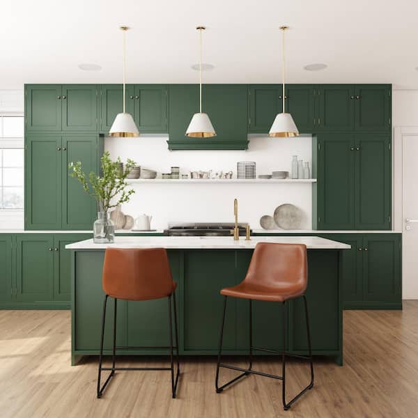 Palmer 26 in. Counter Height Mid-Back Brown Distressed Metal Barstool (Set of 2)