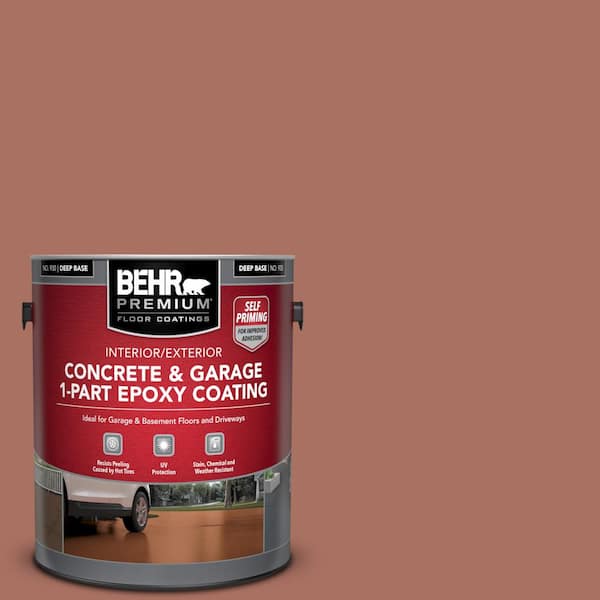 BEHR PREMIUM 1 gal. #PFC-08 Terra Brick Self-Priming 1-Part Epoxy Satin Interior/Exterior Concrete and Garage Floor Paint