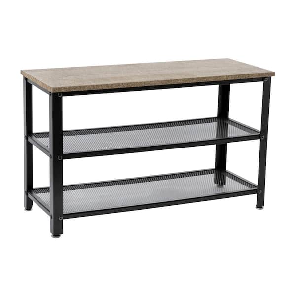 Carnegy Avenue Weathered Brown Entryway Bench Backless 12 in.
