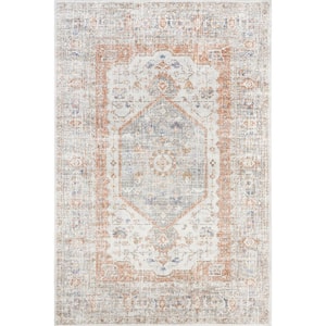 Jacquie Vintage Floral Silver 6 ft. 7 in. x 9 ft. Area Rug