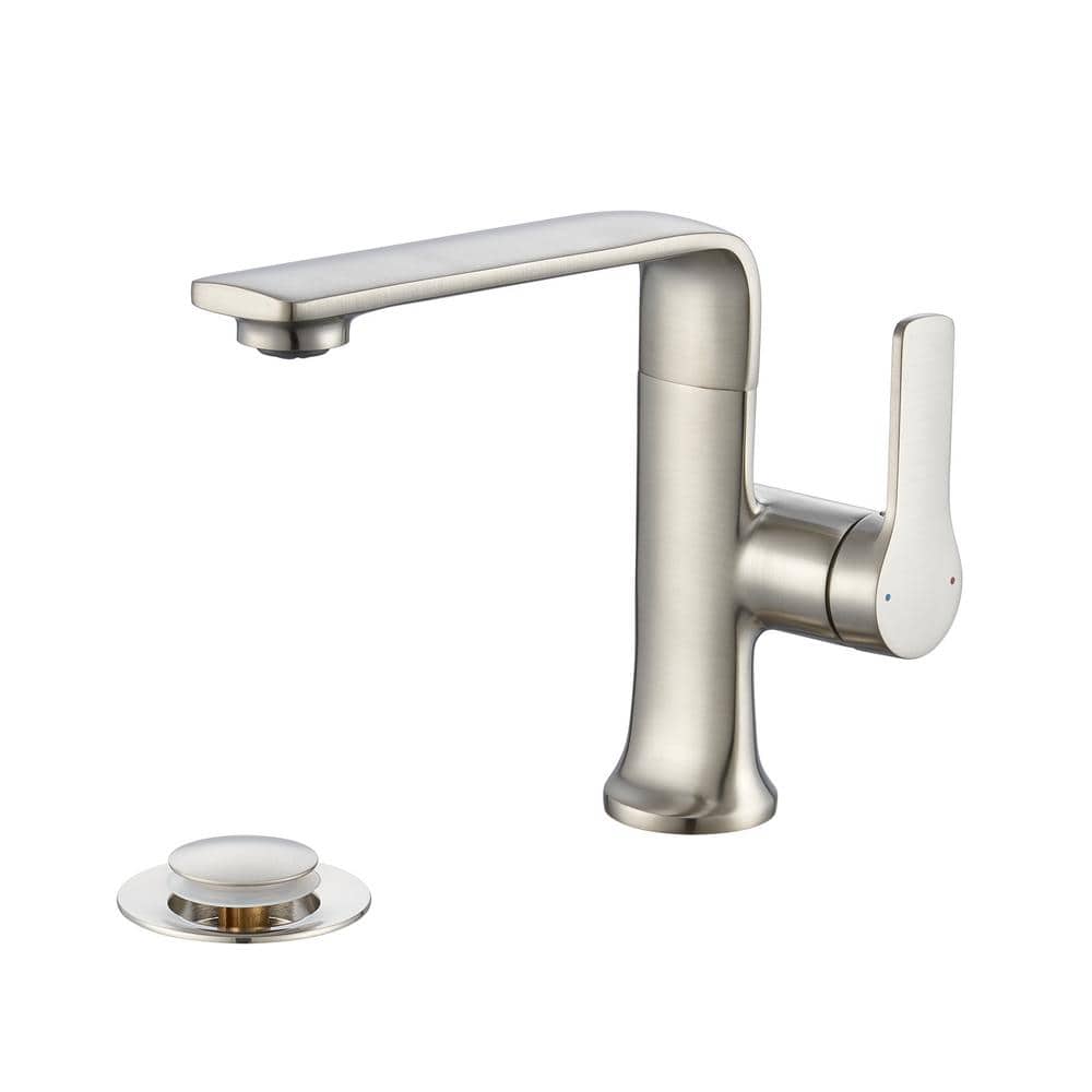 Varen Brushed Nickel Single Handle High Arc Bathroom Faucet