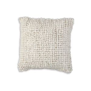 White Modern Looped Polyester 20 in. x 7 in. Throw Pillow (Set of 4)