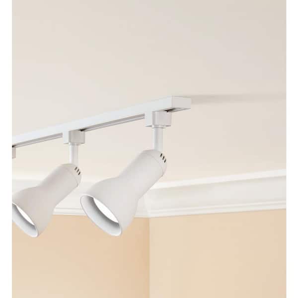 1-Light White Linear Track Lighting R20/PAR20 Medium Step Head