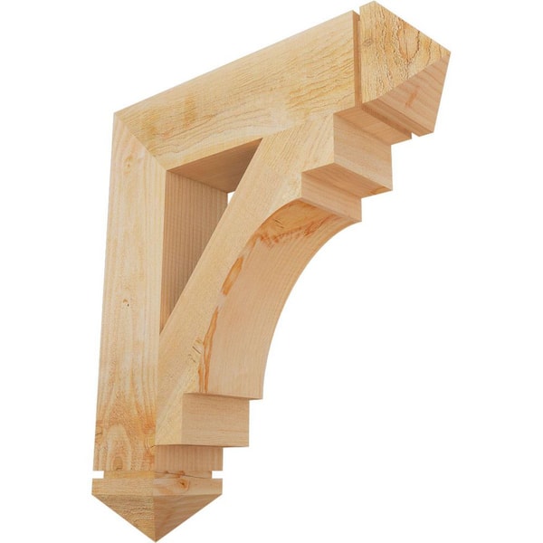 Ekena Millwork 6 in. x 30 in. x 26 in. Douglas Fir Merced Arts and Crafts Rough Sawn Bracket