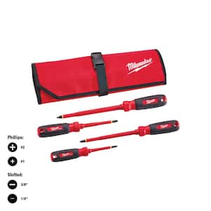 1000-Volt Insulated Screwdriver Set and Pouch (4-Piece)