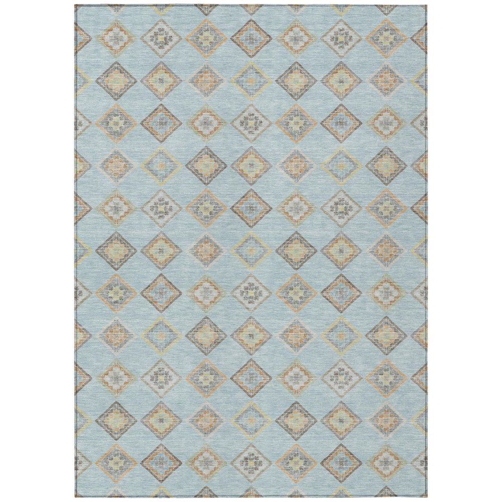 Chantille Machine Washable Indoor/Outdoor Abstract ACN2624 Sky 8 ft. x 10 ft. Area Rug price history on PriceWatchPro