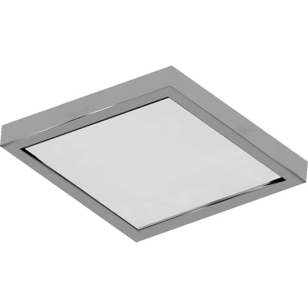 Volume Lighting 12 in. Brushed Nickel Integrated LED Panel Convertible Wall/Ceiling Flush Mount with Square Acrylic Lens