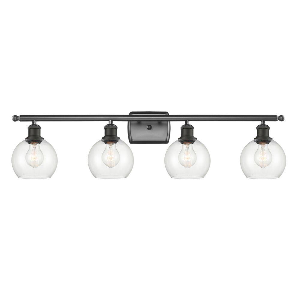 Athens 36 in. 4-Light Oil Rubbed Bronze Vanity Light with Glass Shade price history on PriceWatchPro