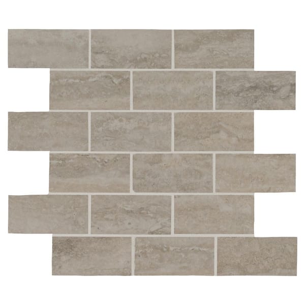 Trevi White 12 in. x 12 in. Polished Porcelain Mosaic Floor and Wall Tile (10 sq. ft. /Case)