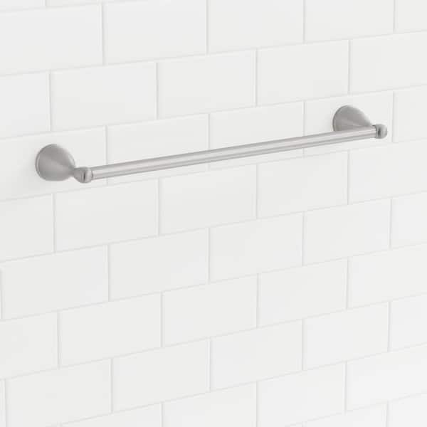 Builders 24 in. Wall Mounted Towel Bar in Spot resistant brushed nickel