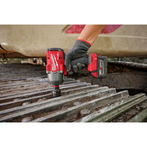 M18 FUEL 18V Lithium-Ion Brushless Cordless 1/2 in. & 3/8 in. Impact Wrench  w/Friction Ring Kit w/5.0 Ah Battery