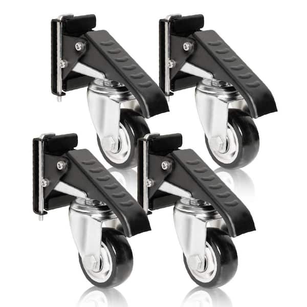Workbench Caster Kit,Polyurethane Retractable Stepdown Caster Wheels for Workbenches, Tables, Stands, Equipments(4-Pack)