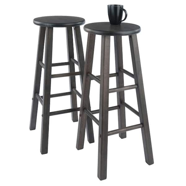 Winsome Wood Element 29 In Oyster Gray, Wood Swivel Bar Stools No Back