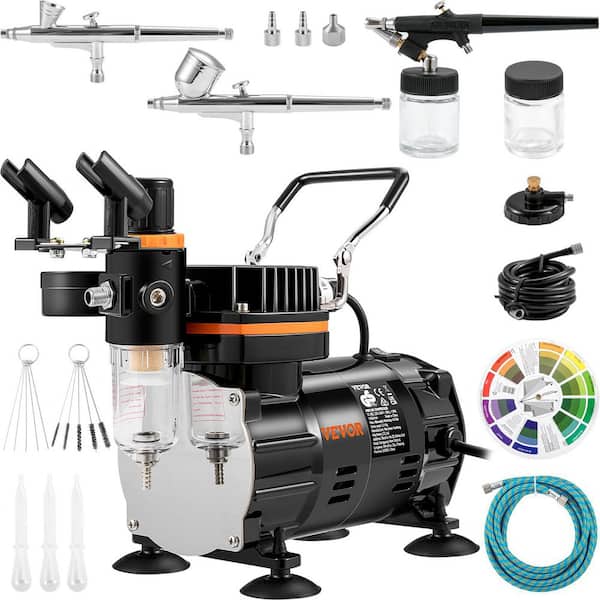 Airbrush Ensemble, Expert Airbrush Kit with Compressor, Multi-Use Dual-Action Gravity Feed Airbrush System for Art