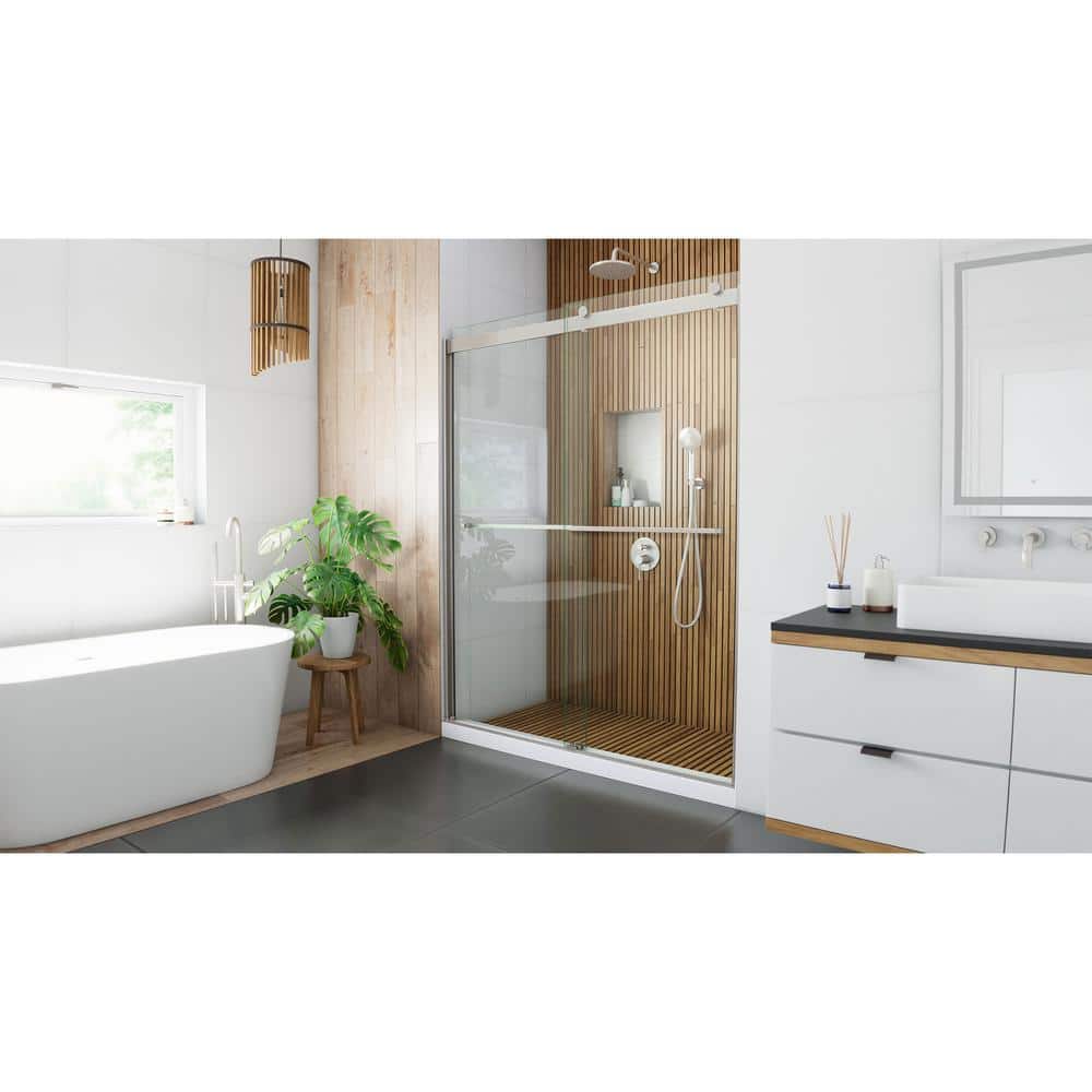 Sapphire 56-60" Brushed Nickel Semi-Frameless Sliding Shower Door