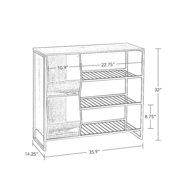 Afton 3 Tier Shoe Rack With Storage Bins Woodgrain - Riverridge Home :  Target