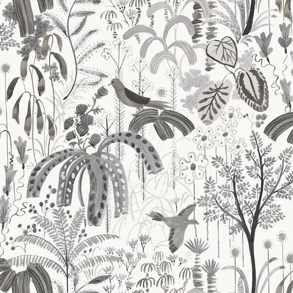 Misty Grey Willow Vinyl Peel and Stick Wallpaper Roll (Covers 28 sq. ft.)