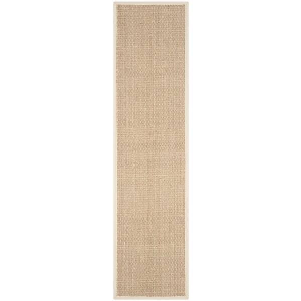 Natural Fiber Beige/Ivory 3 ft. x 20 ft. Border Runner Rug