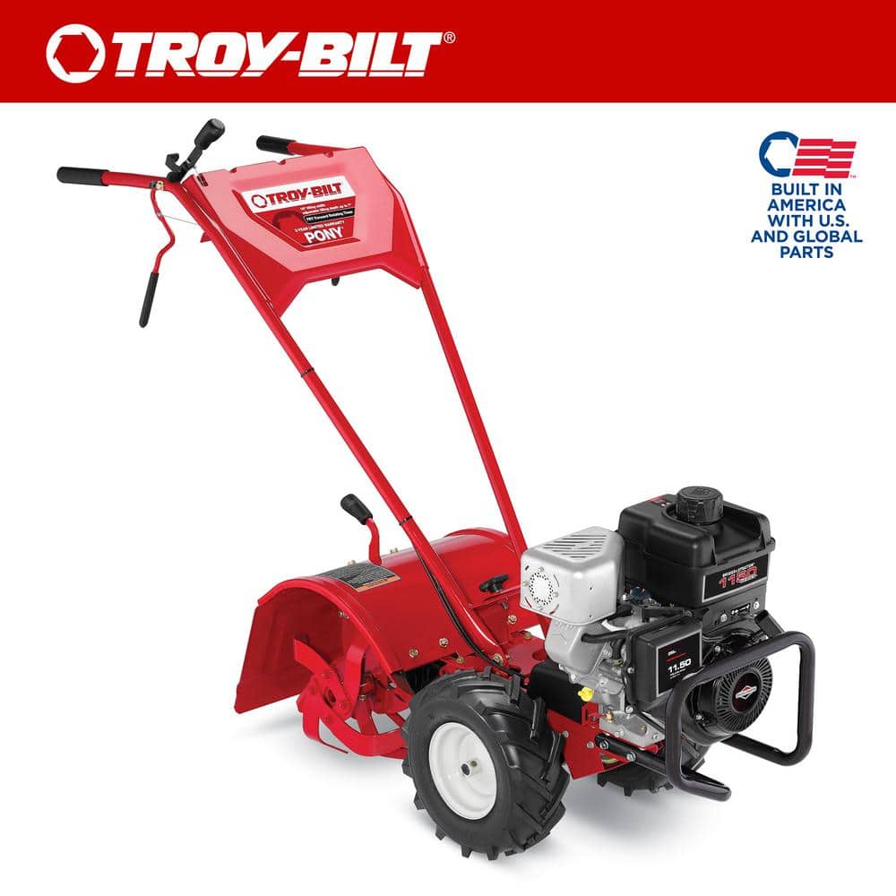Troy-Bilt Pony 16 in. 250 cc OHV Briggs and Stratton Engine Rear Tine  Forward Rotating Gas Garden Tiller Pony FRT - The Home Depot