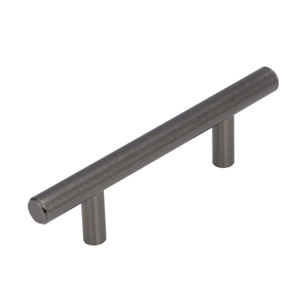 Bar Pulls 3 in. (76mm) Modern Gunmetal Bar Cabinet Pull