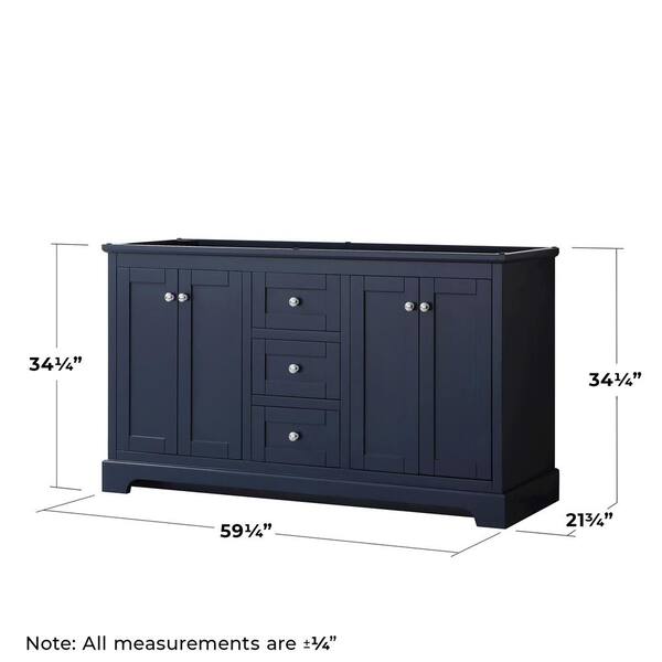 Wyndham Collection Avery 59.25-in Dark Blue Bathroom Vanity Cabinet Wyndham Collection Avery 59.25-in Dark Blue Bathroom Vanity Cabinet