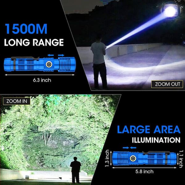 Lukyamzn IPX6 Blue 3.7 Volt 12000 Lumen LED Rechargeable