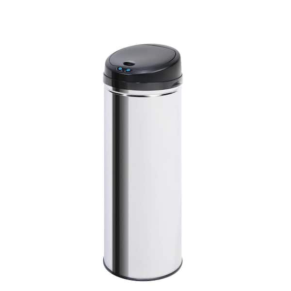 Honey-Can-Do 9.8 Gal. Stainless Steel Round Motion Sensing Touchless Trash Can