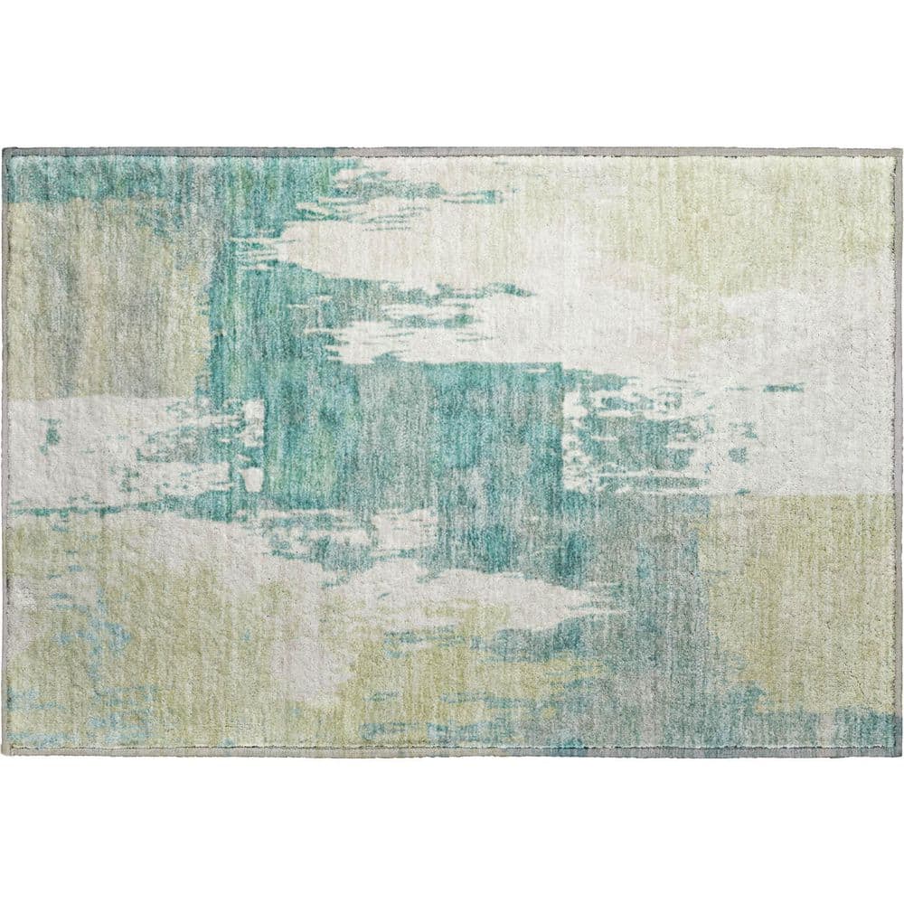Mayfield Premium Machine Washable Abstract AMF2347 Aloe 2 ft. x 3 ft. Accent Rug price history on PriceWatchPro