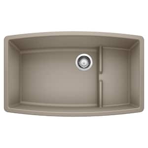 PERFORMA CASCADE 32 in. Undermount Single Bowl Truffle Granite Composite Kitchen Sink