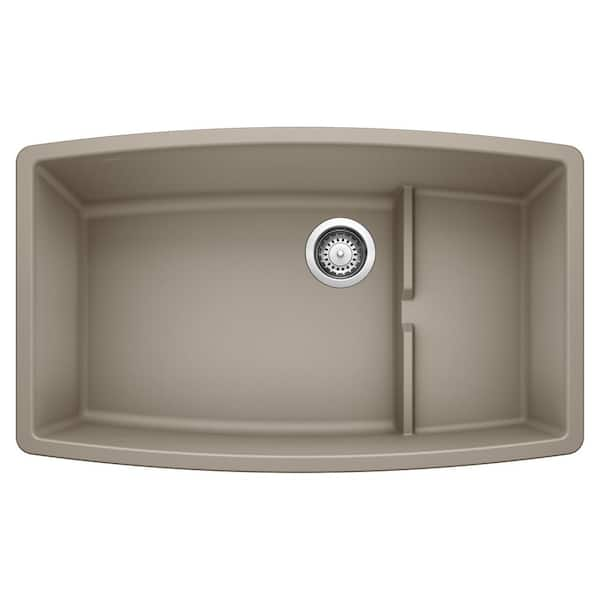 Blanco PERFORMA CASCADE 32 in. Undermount Single Bowl Truffle Granite ...