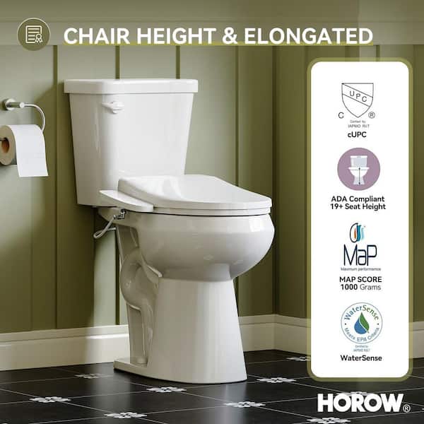 HOROW 19 in. Tall High-Efficiency Smart Bidet Toilet - 1.28 GPF