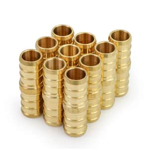 3/4 in. Brass PEX x PEX Straight Coupling Barb Pipe Fitting (10-Pack)