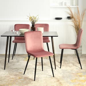 Scargill Rose Velvet Upholstered Side Dining Chairs ( Set of 4 )