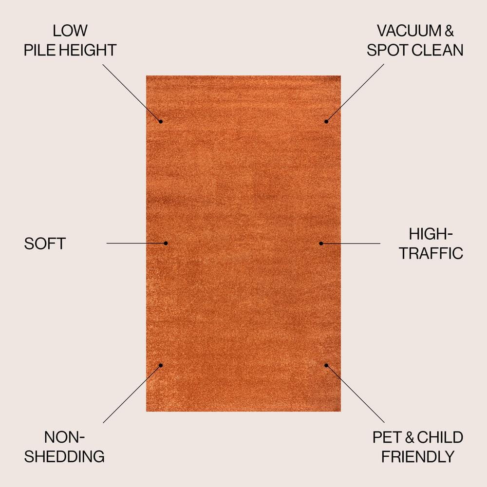 Haze Solid Orange Synthetic 8' x 10' Area Rug