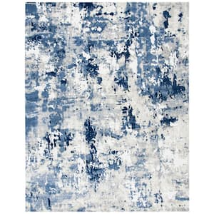 Skyler Gray/Navy 9 ft. x 12 ft. Abstract Distressed Area Rug