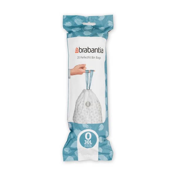 Brabantia 8 Gal. (30 l) Perfectfit Trash Can Liners Code O 240 Liners (12-Packs of 20 Liners)