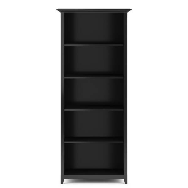 Black Wooden 5 Shelf Bookcase, Mainstays Heritage 5 Shelf Bookcase White